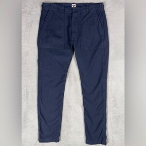 Tellason Fatigue Pants Navy Sateen Men's 34x33 Original Tapered Made In Italy